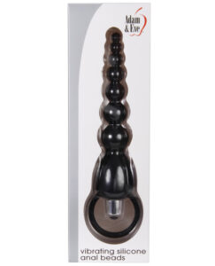 Adam & Eve 7.75 inches Vibrating Silicone Anal Beads Black