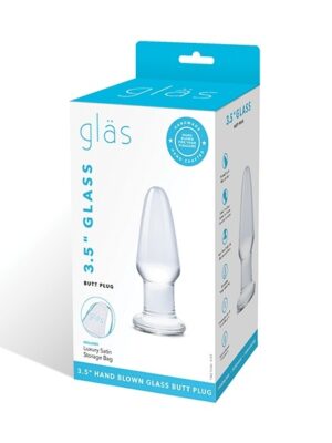 GLAS 3.5 inches Glass Butt Plug - Clear