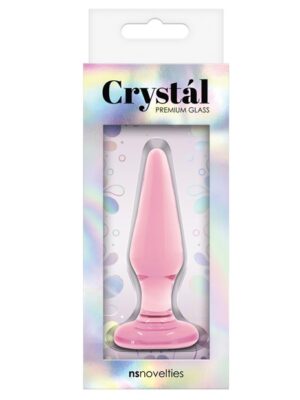 NS novelties Crystal Tapered Glass Butt Plug Small - Pink